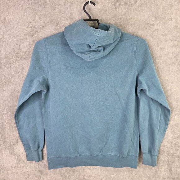 Mens The North Face Blue Pullover Hoodie Sweatshirt Cotton Blend Drawstring L - Picture 5 of 9